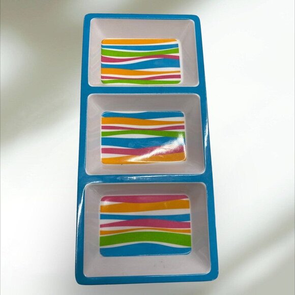 Plastic Divided Dish Snack Tray Multi Color - Picture 1 of 4